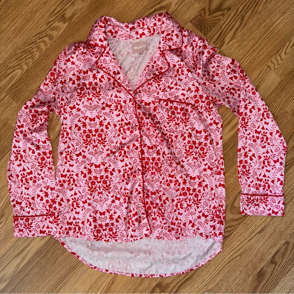 Show Me your MuMu Lovey Dovey Satin Sleep Shirt Sz extra small‎